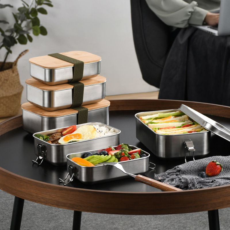 Food Storage Tupperware - Lunch Box in acciaio inossidabile Fibbia