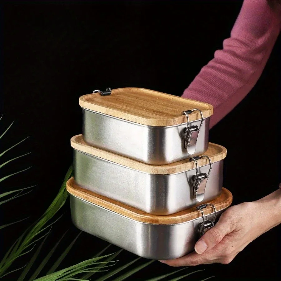 Food Storage Box Stainless Steel - Nuovo Contenitore per Pranzo in Acciaio