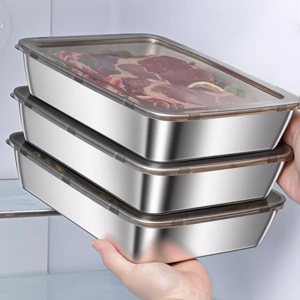 Food Storage Box Stainless Steel - Vassoio da portata in acciaio inox