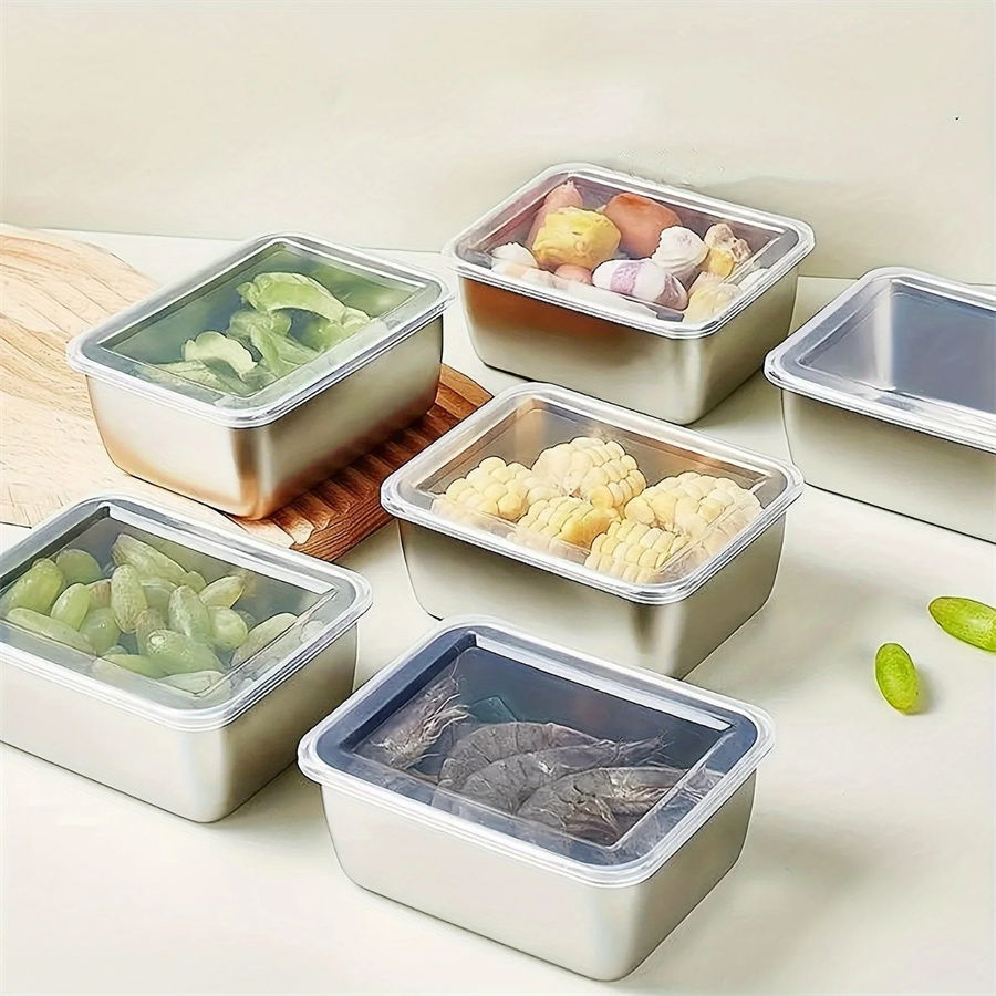 Food Storage Box Stainless Steel - 1/3/5 pezzi scatola di conservazione degli